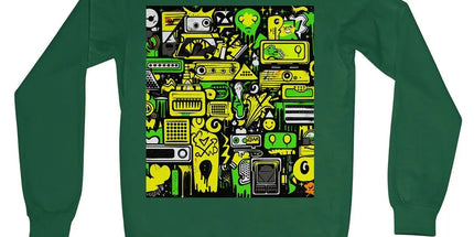 Graffiti Green and Yellow Abstract: A Dive into Vibrant Urban Art Crew Neck Sweatshirt by Prodigi