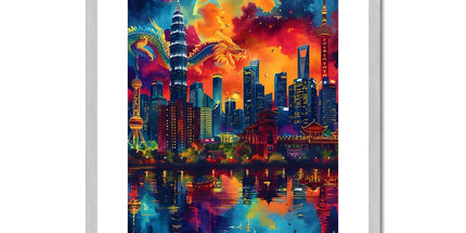 2024 Year Of The Dragon Celebration Antique Framed & Mounted Print - D'Sare