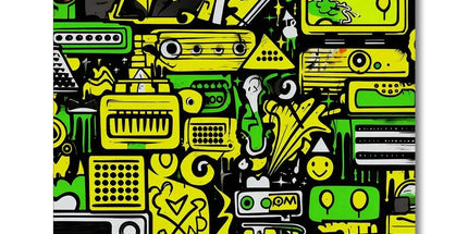 Graffiti Green and Yellow Abstract: A Dive into Vibrant Urban Art Canvas by Prodigi
