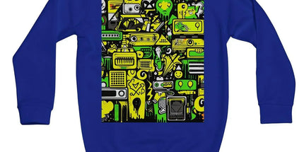 Graffiti Green and Yellow Abstract: A Dive into Vibrant Urban Art Kids Sweatshirt by Prodigi