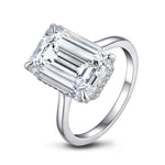 925 Sterling Silver 6 Carat Emerald Cut Solitaire Ring - D'Sare