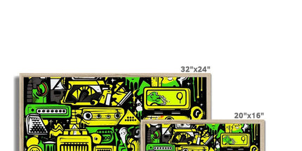 Graffiti Green and Yellow Abstract: A Dive into Vibrant Urban Art Budget Framed Poster by Prodigi