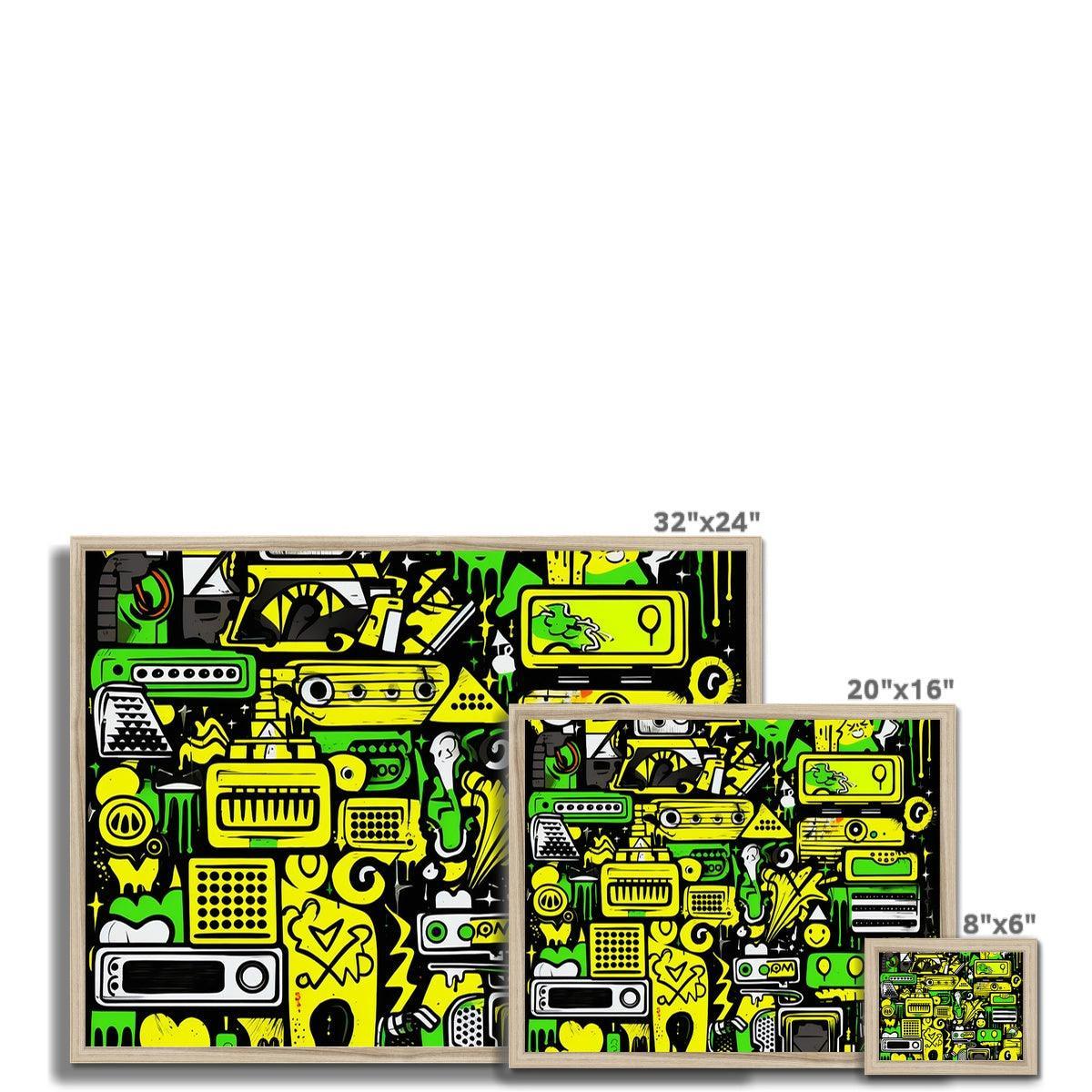 Graffiti Green and Yellow Abstract: A Dive into Vibrant Urban Art Budget Framed Poster - D'Sare 
