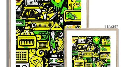 Graffiti Green and Yellow Abstract: A Dive into Vibrant Urban Art Framed & Mounted Print by Prodigi