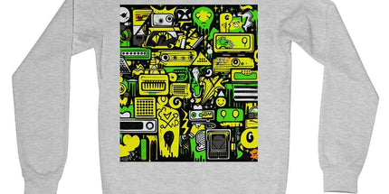 Graffiti Green and Yellow Abstract: A Dive into Vibrant Urban Art Crew Neck Sweatshirt by Prodigi