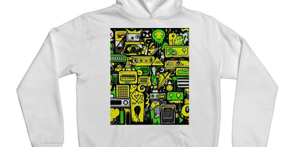 Graffiti Green and Yellow Abstract: A Dive into Vibrant Urban Art Kids Hoodie by Prodigi