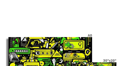 Graffiti Green and Yellow Abstract: A Dive into Vibrant Urban Art Rolled Eco Canvas by Prodigi