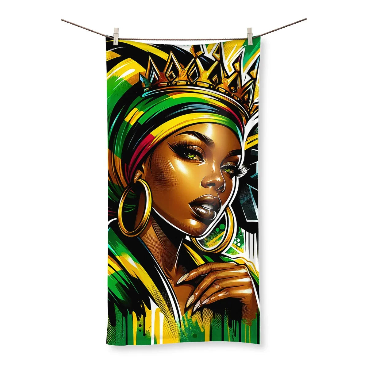 Gift For Her Rasta Queen Street Black Women Gift Towel - D'Sare