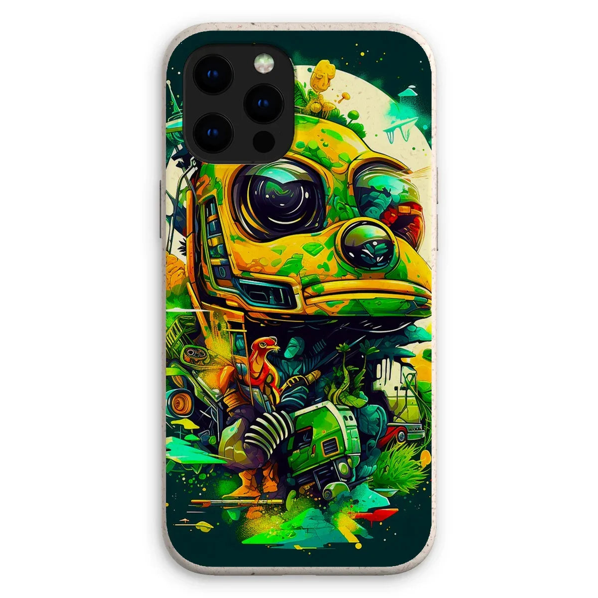 Mechanical Muse: Vibrant Graffiti Odyssey in Surreal Auto Wonderland Eco Phone Case - D'Sare