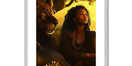 Empress Divine: The Black Feminine & Lion of Judah Legacy Antique Framed & Mounted Print by Prodigi