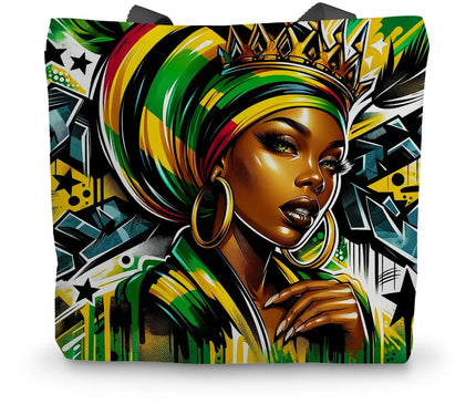 Gift For Her Rasta Queen Street Black Women Gift Canvas Tote Bag - D'Sare