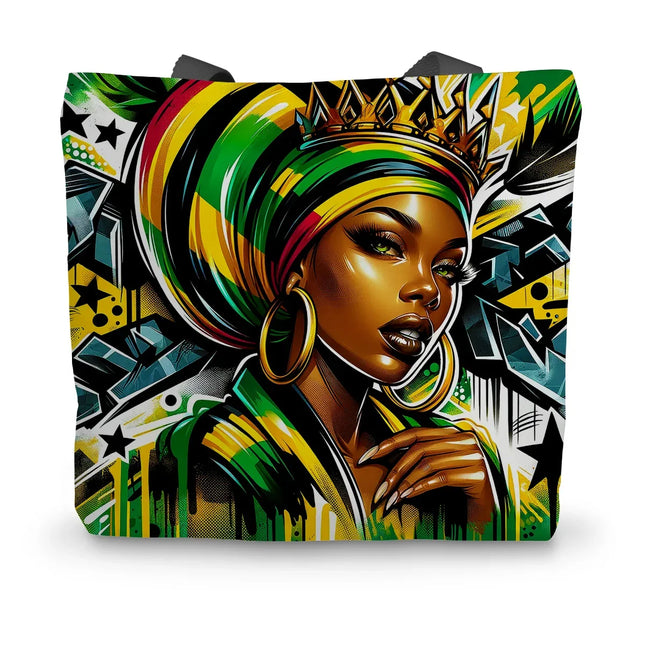 Gift For Her Rasta Queen Street Black Women Gift Canvas Tote Bag - D'Sare