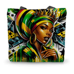 Gift For Her Rasta Queen Street Black Women Gift Canvas Tote Bag