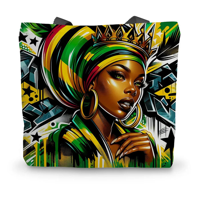 Gift For Her Rasta Queen Street Black Women Gift Canvas Tote Bag