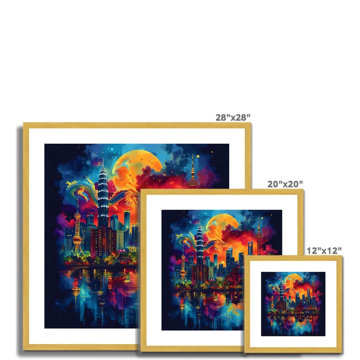 2024 Year Of The Dragon Celebration Antique Framed & Mounted Print - D'Sare