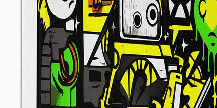 Graffiti Green and Yellow Abstract: A Dive into Vibrant Urban Art Eco Canvas by Prodigi