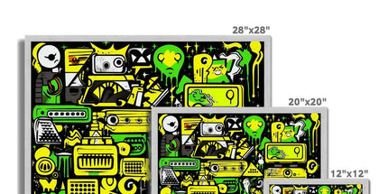 Graffiti Green and Yellow Abstract: A Dive into Vibrant Urban Art Antique Framed Print by Prodigi
