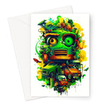 Graffiti Odyssey Surreal Urban Jungle Car Junk Yard Greeting Card