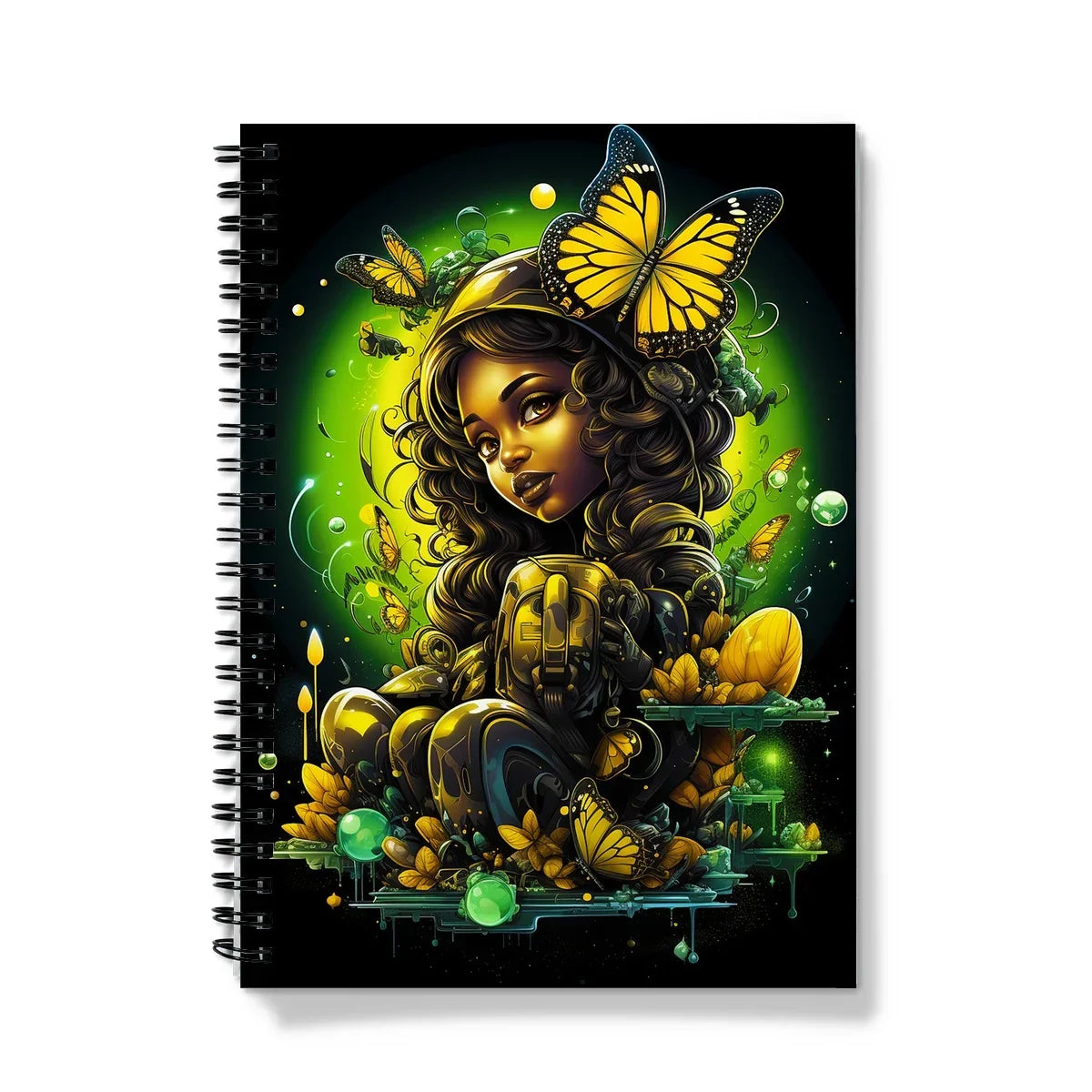 Urban Jungle Metamorphosis Muse Luminous Butterfly Queen Notebook by Prodigi