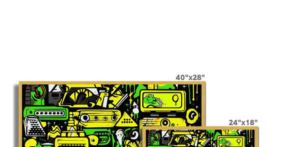Graffiti Green and Yellow Abstract: A Dive into Vibrant Urban Art Antique Framed Print by Prodigi