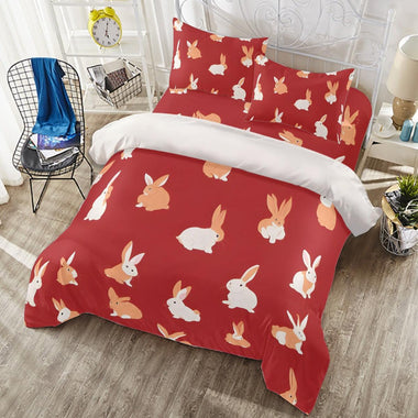 Red Rabbit Four-piece Duvet Cover Set - D'Sare 