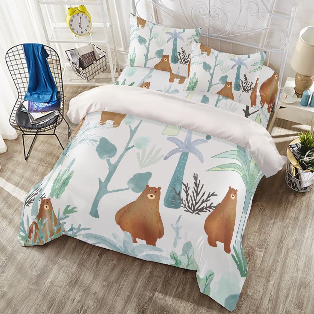 Brown Beer and Tree Forest Four-piece Duvet Cover Set - D'Sare 