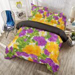 Purlple and Yellow Floral Four-piece Duvet Cover Set - D'Sare 