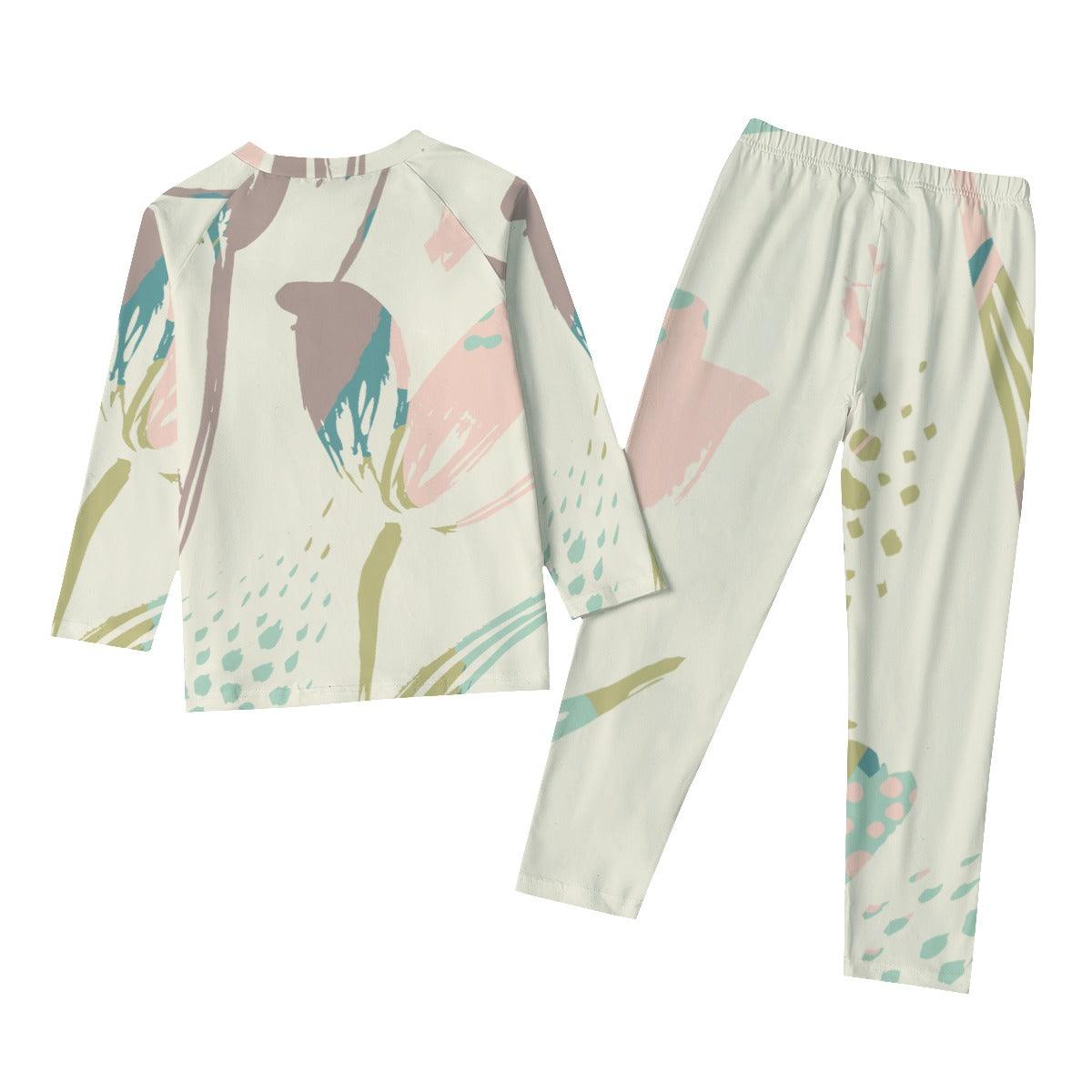 Raglan Sleeve Pajamas With Wide Ankles - D'Sare 