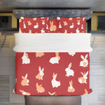 Red Rabbit Four-piece Duvet Cover Set - D'Sare 