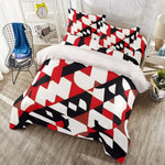 Modern Abstract Black, Red, and Brown Four-Piece Duvet Cover Set - D'Sare