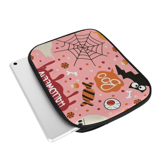 Boo Orange Pink Spider Elegance: Halloween iPad Sleeve Bag Case - D'Sare 