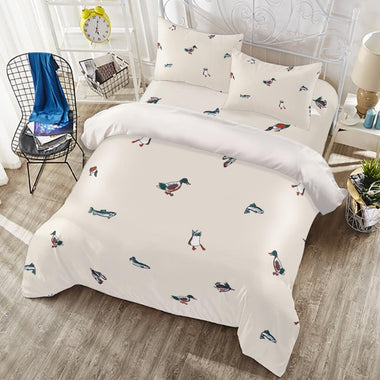 Duck Neutral Four-piece Duvet Cover Set - D'Sare 