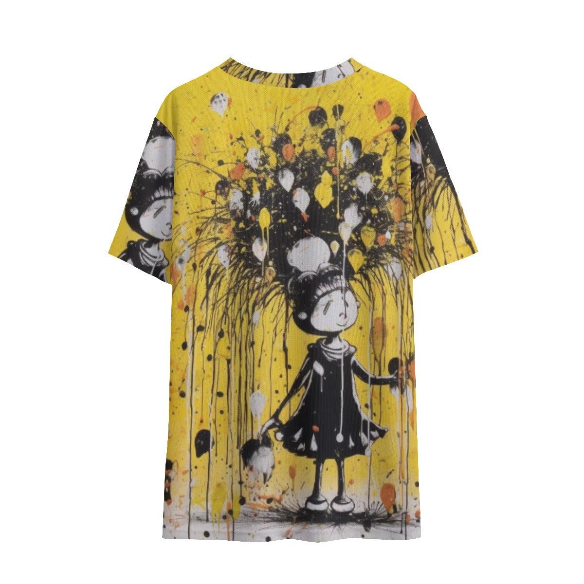 Yellow Dream Girl's V-neck T-shirt - D'Sare 