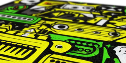Graffiti Green and Yellow Abstract: A Dive into Vibrant Urban Art Eco Canvas by Prodigi