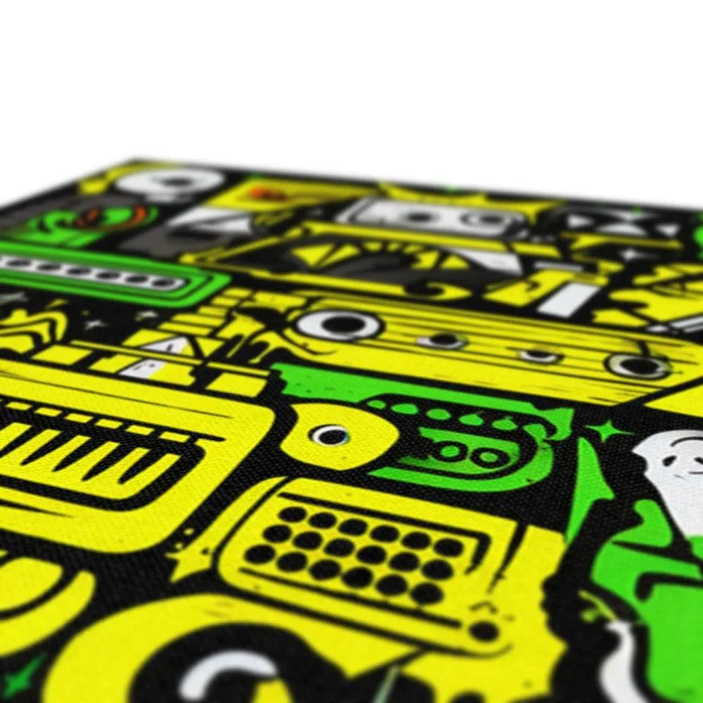 Graffiti Green and Yellow Abstract: A Dive into Vibrant Urban Art Eco Canvas - D'Sare 