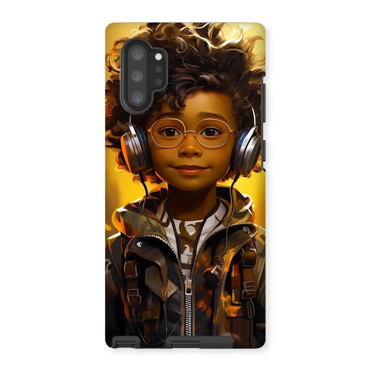 Little Boy Dino Dream Earphone: MelanatedMe Adventures by D'Sare Tough Phone Case - D'Sare 