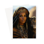 Blue Empress and The Majestic Leopard Greeting Card - D'Sare