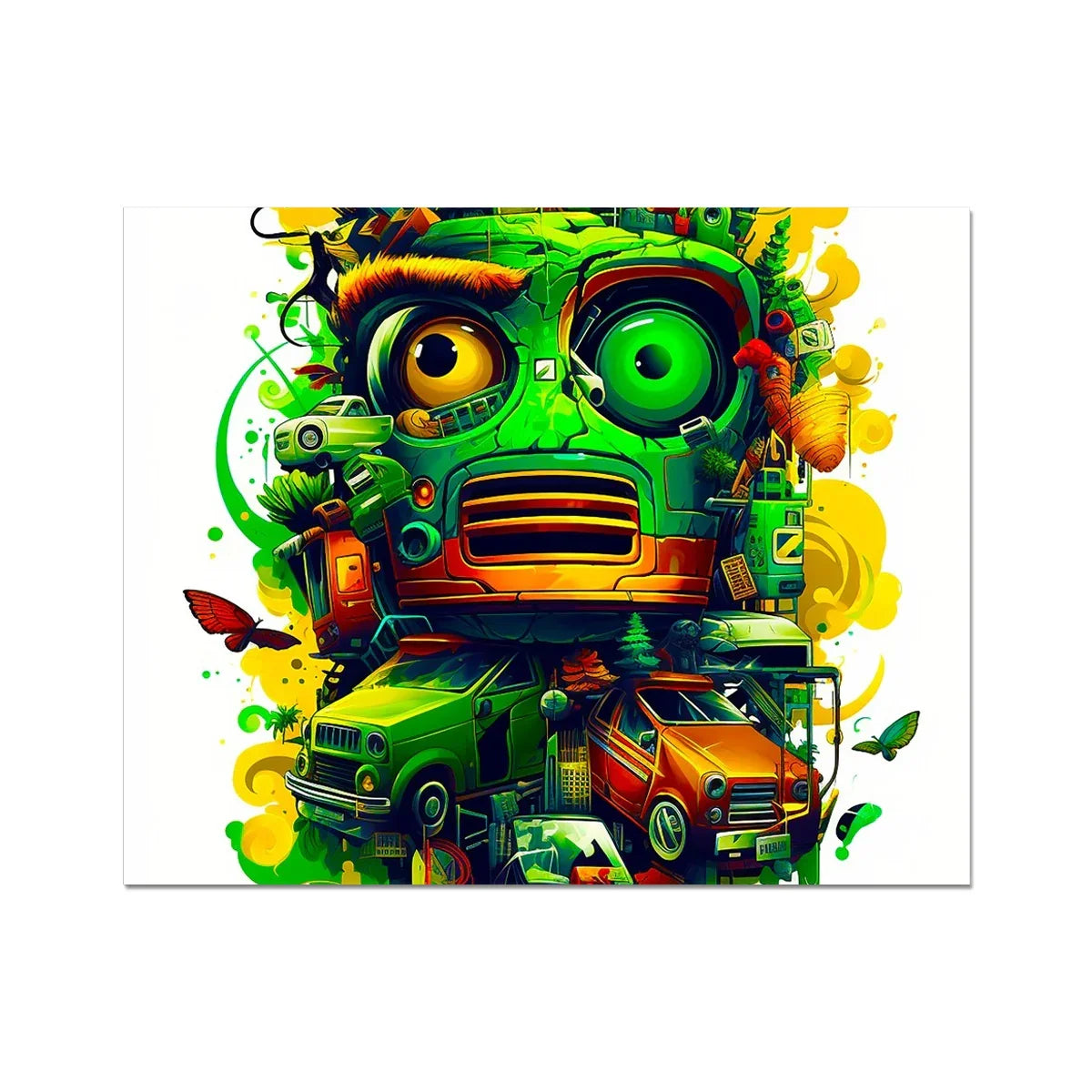 Graffiti Odyssey Surreal Urban Jungle Car Junk Yard C-Type Print by Prodigi
