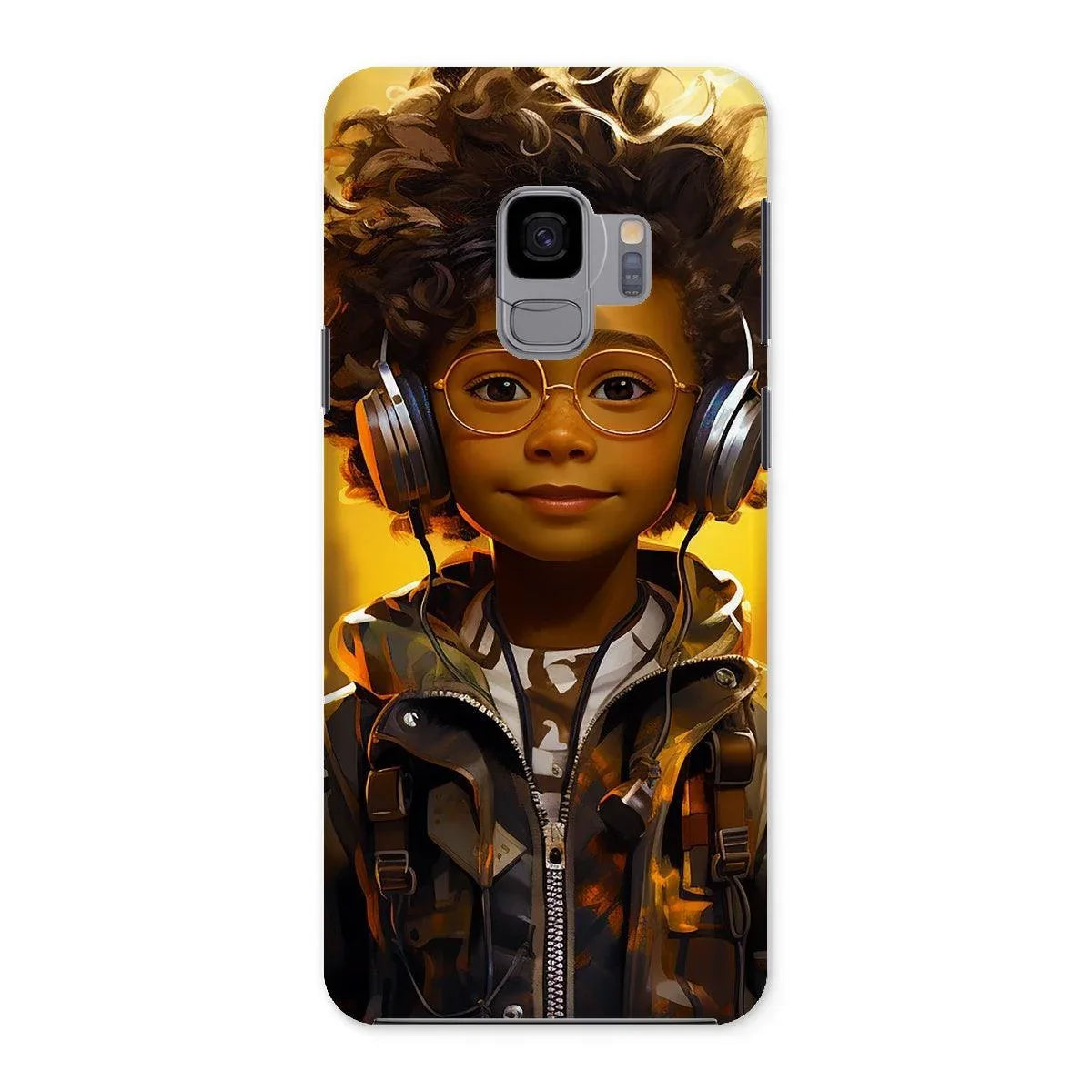 Little Boy Dino Dream Earphone: MelanatedMe Adventures by D'Sare Snap Phone Case - D'Sare 