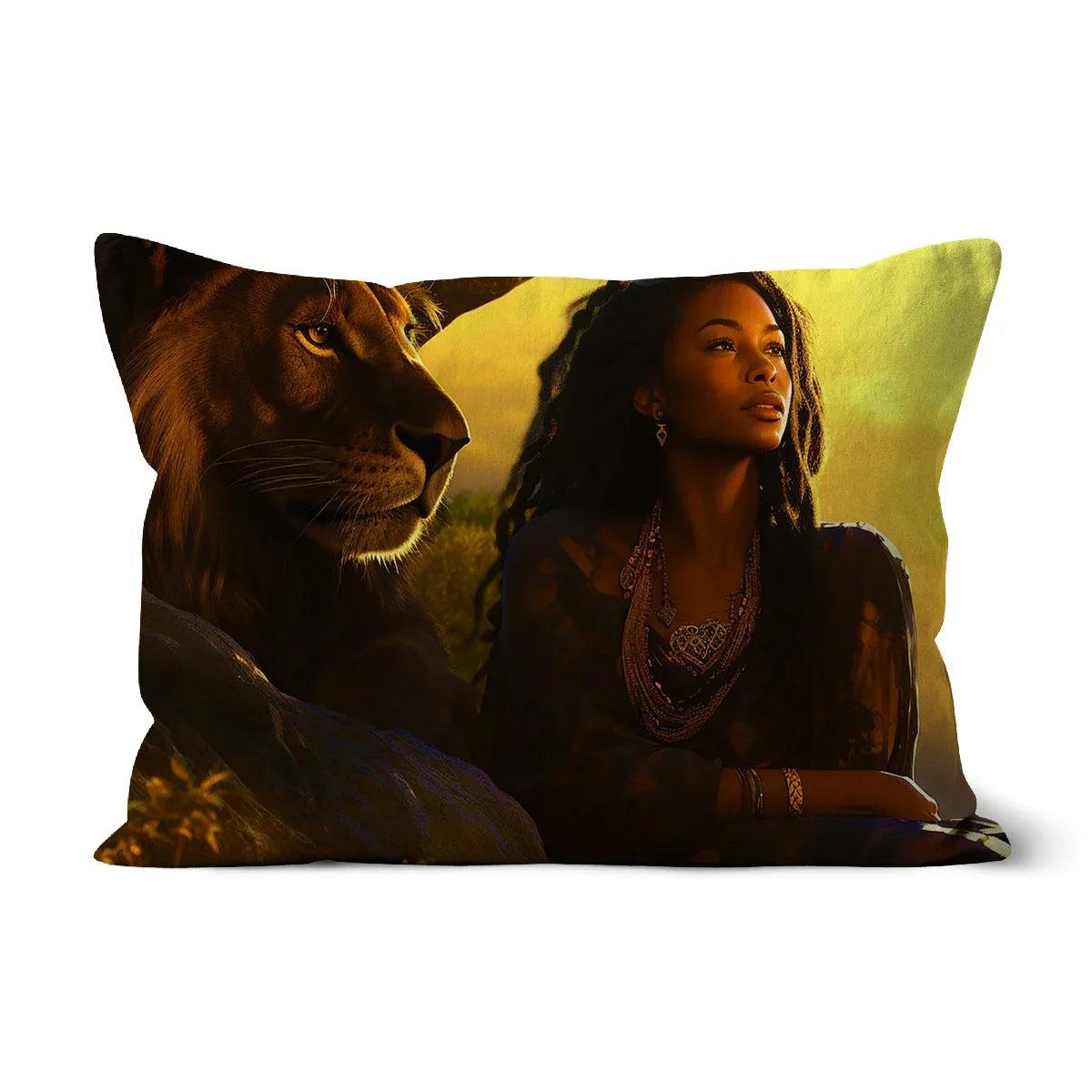 Empress Divine: The Black Feminine & Lion of Judah Legacy Cushion - D'Sare