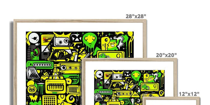 Graffiti Green and Yellow Abstract: A Dive into Vibrant Urban Art Framed & Mounted Print by Prodigi