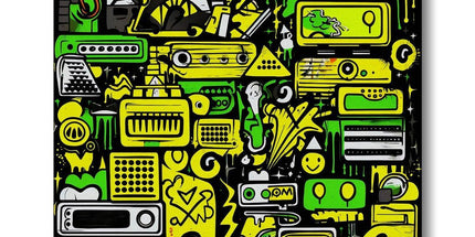 Graffiti Green and Yellow Abstract: A Dive into Vibrant Urban Art Eco Canvas by Prodigi