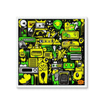 Graffiti Green and Yellow Abstract: A Dive into Vibrant Urban Art Framed Photo Tile - D'Sare 