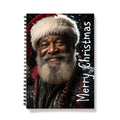 Black Santa Merry Christmas Notebook by Prodigi