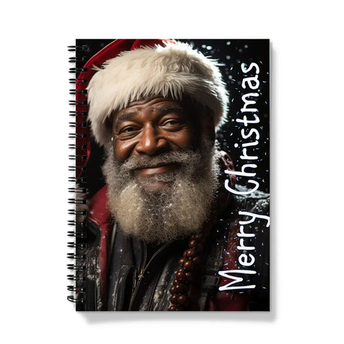 Black Santa Merry Christmas Notebook by Prodigi