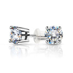 9K White Gold Moissanite Diamond Earrings - D'Sare