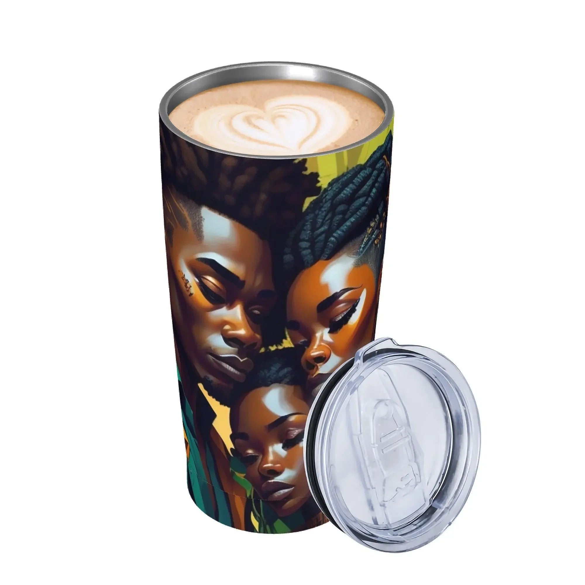 Rasta Trinity Black Love Stainless Steel Straw Lid Cup - D'Sare 