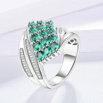 Emerald Cut Vintage Sterling Gemstone Ring - D'Sare 