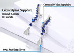 Blue Sapphire Sterling Silver Top Quality Earring - D'Sare 