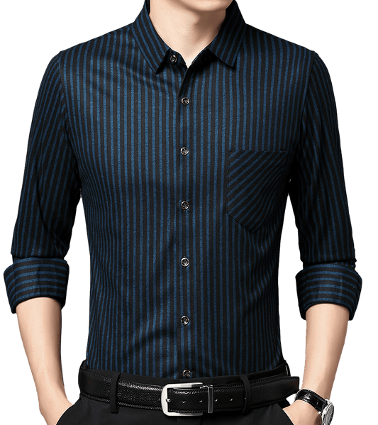 Long Sleeve Casual Striped Men's Shirt - D'Sare 